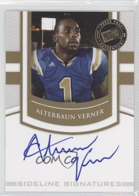 2010 Press Pass Portrait Edition Gold Alterraun Verner #SS-AV Rookie Auto RC 2u3