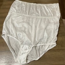 NWOT LOT/2 Vanity Fair 100 Nylon Brief Panties Size 10/3x RN16345 White Granny
