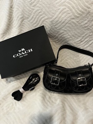 バッグ COACH Black Signature Shoulder Bag Rare Coach Black Signature Aston Shoulder Bag In Jacquard | eBay