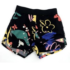 Deux Par Deux Girls Black Abstract Graphic Print Shorts Size 7