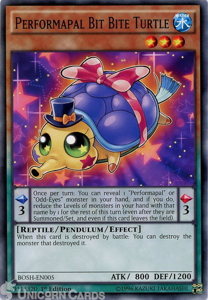 BOSH-EN005 Performapal Bit Bite Turtle Common 1st Edition Mint Yu-Gi-Oh! Card