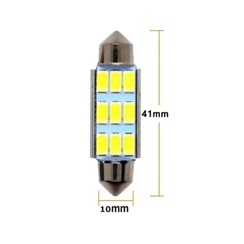 4 STK 41mm Weiß 9 LED Soffitte 5630 SMD Soffitte Innra Lampe DC 12V 3W - Bild 4 von 4