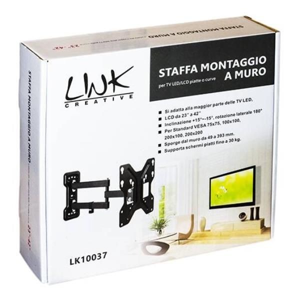 STAFFA A MURO ORIENTABILE A 3 NODI PER TV 23-42"" FINO A VESA 200X200 - Immagine 2