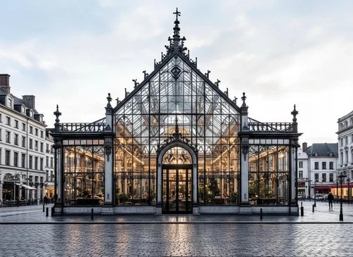 THE PALAIS DE VERRE GLASS AND STEEL CONSERVATORY GLASSHOUSE STRUCTURE - PDV97