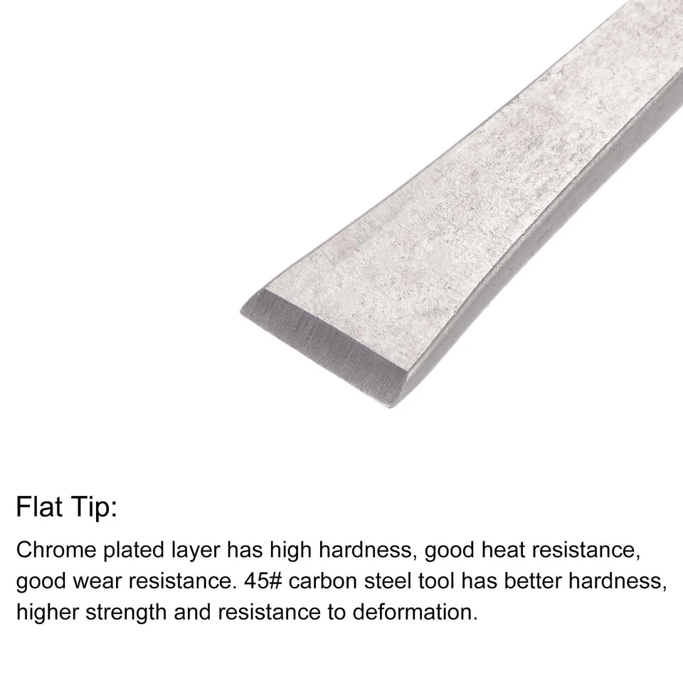 4 Stk Holzmeißelmesser 10mm Verchromt 45# Schnitzwerkzeug mit Spitze 165mm Länge - Bild 3 von 4