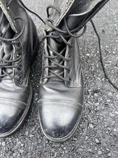 Vintage Boots Mens 7.5R Biltrite Sole Black Leather Steel Toe Combat Z41-1983/75