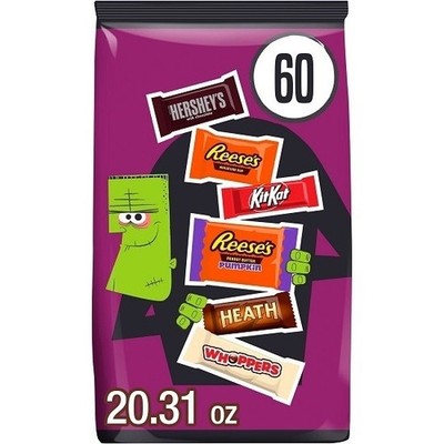Hershey Assorted Halloween Candy Variety Bag, 20.31 oz (60 Pieces)