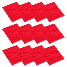 12 Pcs 6x4 Inch Velvet Jewelry Pouches Gift Bags with Snap Button Red