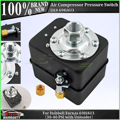 #ad For Hubbell Furnas 69HAU3 Air Compressor Pressure Switch 30 40 PSI with Unloader $94.05
