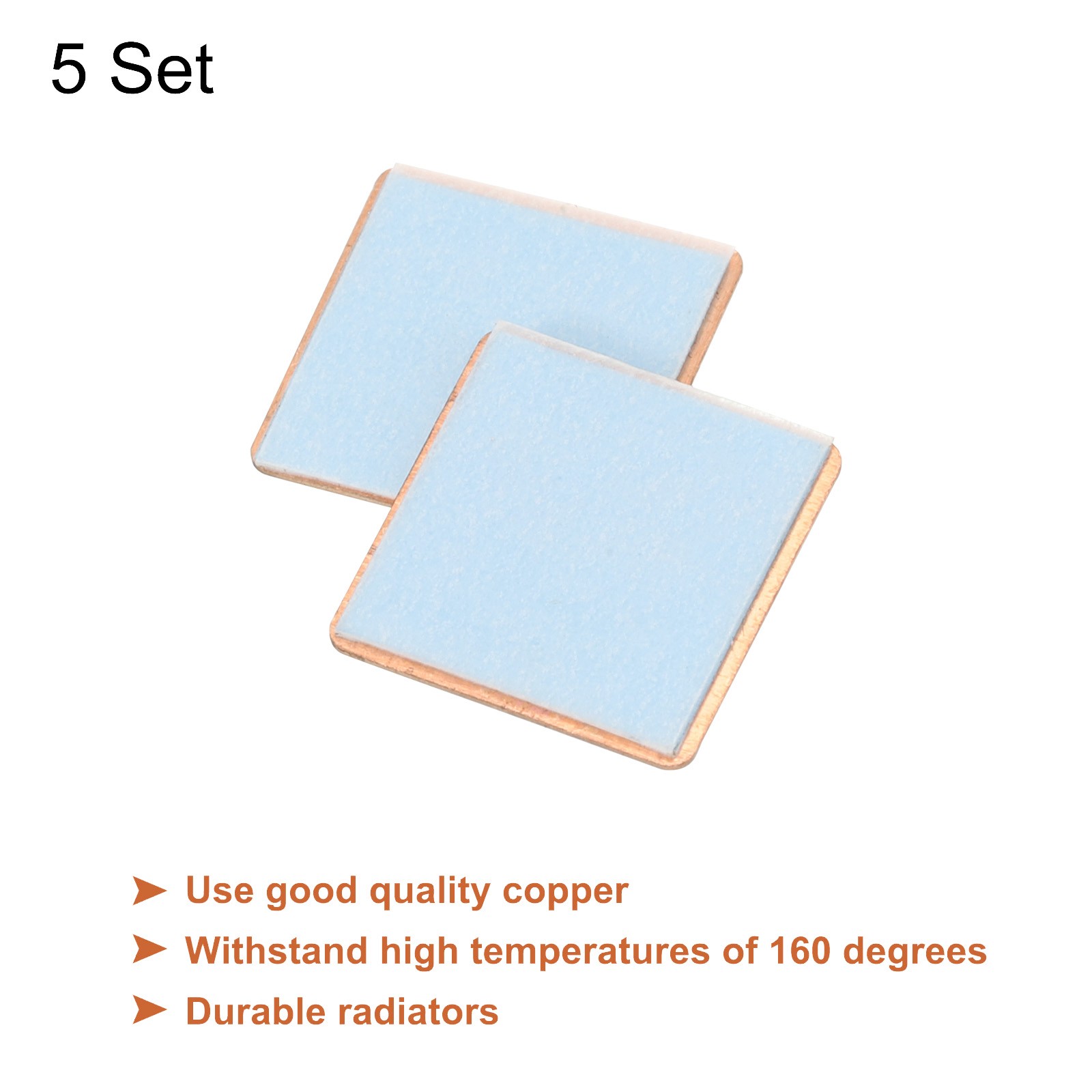 Heatsink Copper Sheet 0.5mm with Thermal Conductive Tape for Computer 5 Set