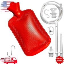 2 L Home Enema Bag Kit with 2 Enema Tips60 inch Long Silicone Hose Controlable