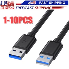 USB 3.0 A Male to A Male Cable Data Transfer Super Speed Power Charger Metal LOT