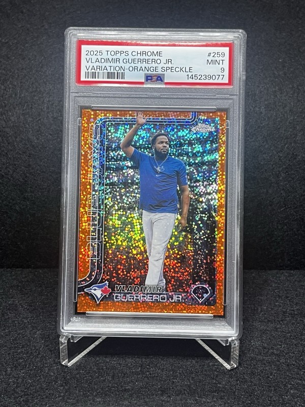 2025 Topps Chrome - Vladimir Guerrero - Orange Speckle Image Variation SSP /25