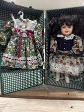 Enduring Impressions Porcelain Doll 12” w/ Case Extra Outfit & Shoes NIB