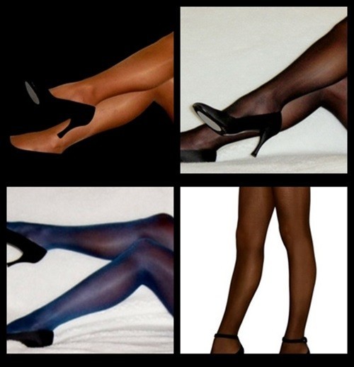 4 Tamara Combo Navy Suntan Black Dark Tan X Tall  Pantyhose Hooters Uniform