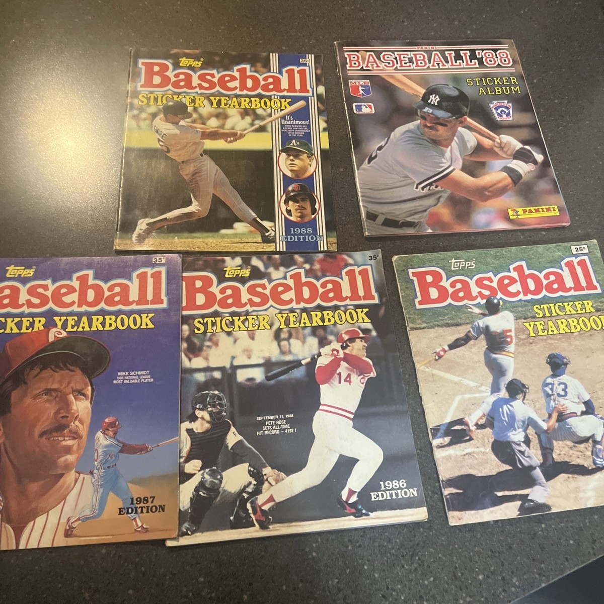 Topps Panini Baseball Sticker Books Lot 1984 86 87 & 88 MLB Albums