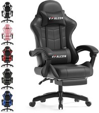 Ergonomic Gaming Chair Reclining Office Chair w/ Footrest Swivel Black
