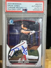 Druw Jones AUTOGRAPH 2023 1st Bowman Chrome SIGNED PSA 10 GEM MINT AUTO