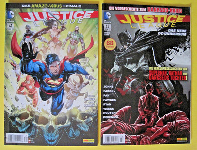 JUSTICE LEAGUE  | DC Panini 2015 Konvolut / Gb Nr. 41 + 43 | sehr gut Z 1