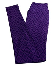 LuLaRoe Leggings OS One Size PURPLE Autumn Fall Modern DIAMOND Geometric Casual