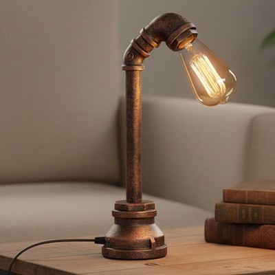 Vintage Steampunk Water Pipe Table Lamp Retro Desk Lamp Decoration