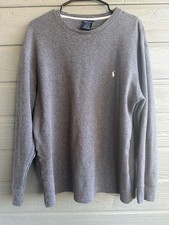 Camisa Polo Ralph Lauren Ropa de Dormir Manga Larga Tejido Waffle Cuello Redondo