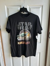 NWT Men  s The Mandalorian The Child T Shirt Star Wars Movie Baby Yoda Black Sz M
