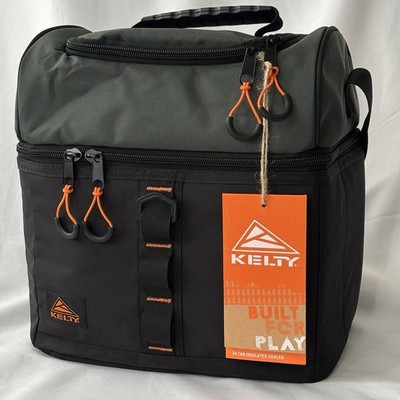 Kelty 24 Can Insulated Cooler Black / Green Soft Sided Bag Water Resistant
