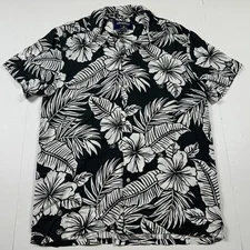 Chubbies Black Floral Hawaiian Shirt Medium