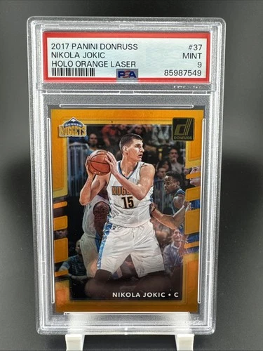 2017 Panini Donruss Basketball Holo Orange Laser Nikola Jokic #37 PSA 9