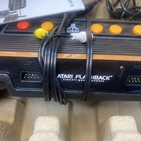 Atari Flashback 8 Black Console and two controllers, no power cord as is Box