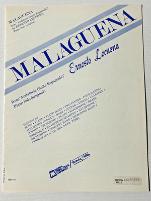 Classical Sheet Music Malaguena Ernesto Lecuona