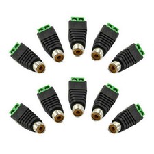 10pcs Speaker Wire Cable To Audio Female RCA Connector Adapter Jack Plug