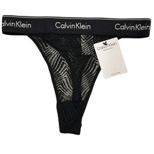 NWT CALVIN KLEIN Thong Sz XS-S-M-L Black Logo...