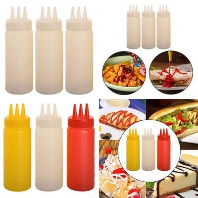 3x Würze Squeeze Flaschen Squirt Flaschen für Cookie Dekorieren Sirup BBQ