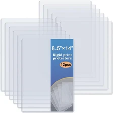 Rainmae 12 Pack 8.5" x 14" Rigid Print Protectors, Clear 8.5*14in (12 Pcs) 