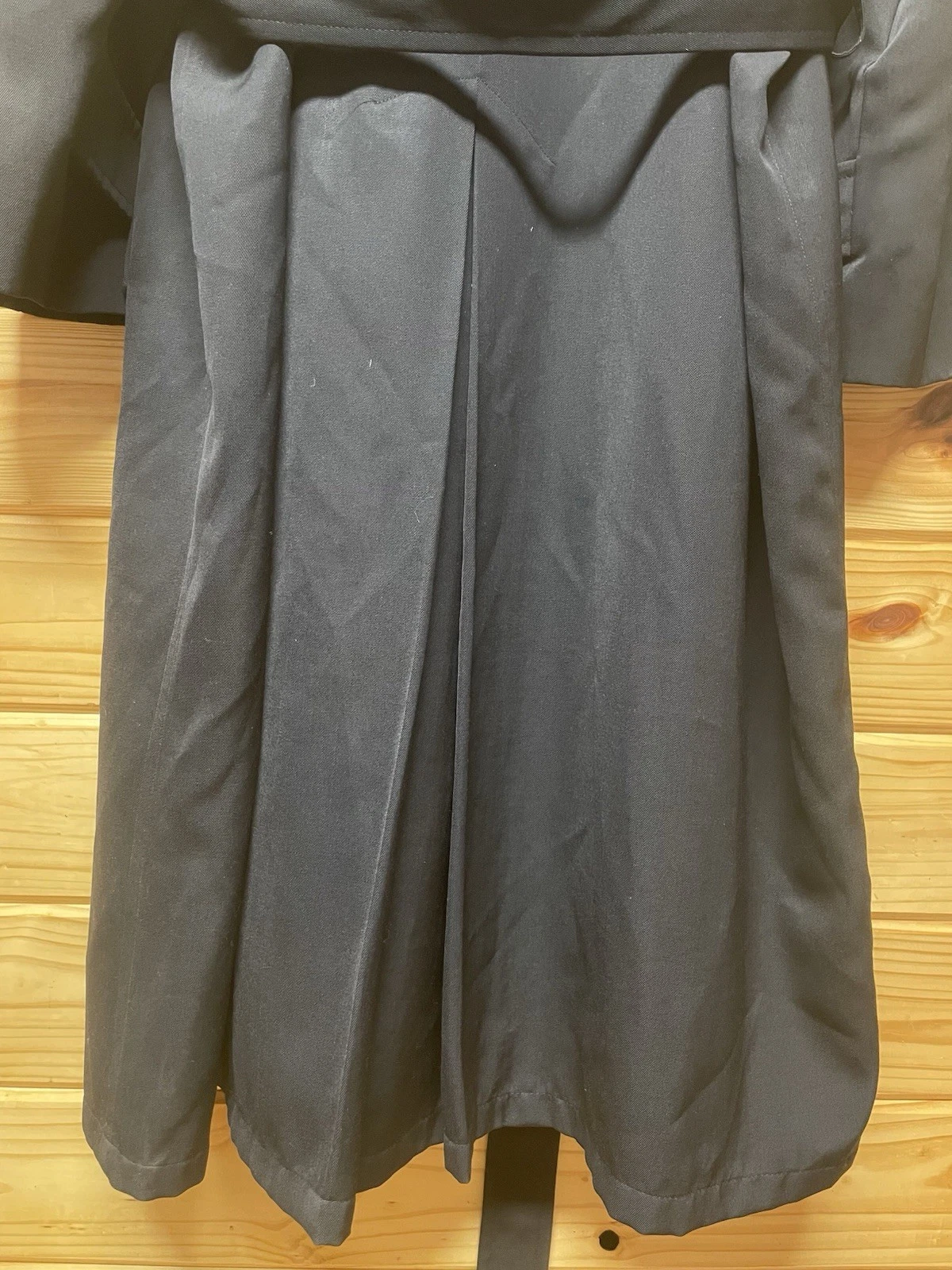 Stanley Blacker VTG Black Trench Coat Mens XXL Wool Lining Dbl Breasted Belt USA - product detail image 12