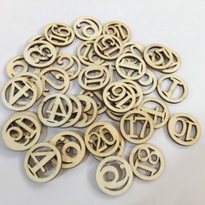 50 Pcs Ornaments Unpainted Wood Cutouts Slices Number for Crafts