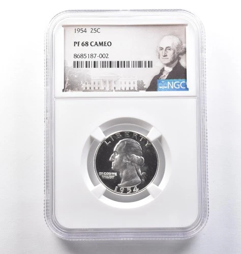 1954 Washington Quarter PF68 CAMEO NGC *3853