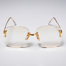 Vintage Polaris Rimless Eyeglass Frames Sweden Gold Tone Three Piece Mounting