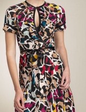 Diane von Furstenberg Chiquita "Barcelona Mosaic" print silk wrap dress 0 VGUC