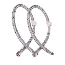 24 inch Faucet Supply Line Braided 3/8 Female Compression Thread    M10 Male