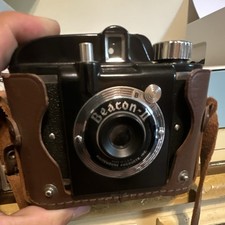 Beacon Beacon II Box Film Camera 127mm Fixed Focus Viewfinder w/ Case Strap