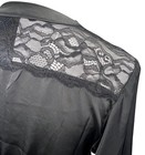 H&M Robe Black Satin Lace size XS S Tie Waist Kimono Loungewear Lingerie Pinup — photo 3