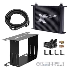 Universal Oil Cooler 30Row 10AN Aluminum Engine Transmission Kit +Filter Port