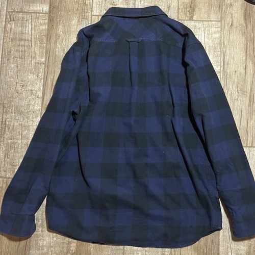 VANS Off The Wall Camicia Uomo Blu Navy Cotone Fiamma Plaid Manica Lunga Skater XL - Foto 8 di 9