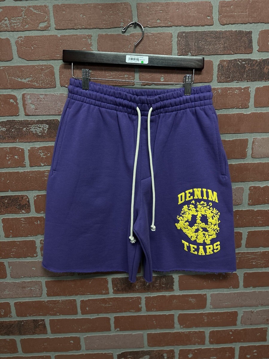 Denim Tears - Logo Print Drawstring Shorts Size:XXL Purple 100