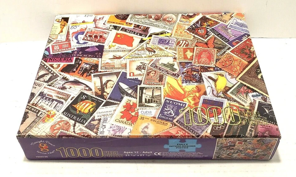 VTG 1998 Merrigold Press World Stamps 1000 Pc Puzzle New 21 X 27 See Pics/Desc - Image 3 of 4
