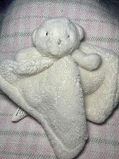 SL Home Fashions Lovey White Teddy Bear So Dreamy Security Baby Blanket