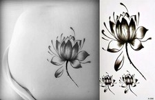 Flash Once Temporary Adhesive Tattoo Lotus Flower Party Gift Beach New